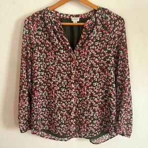 J. Crew Women's Floral Print Button Up Size Small
